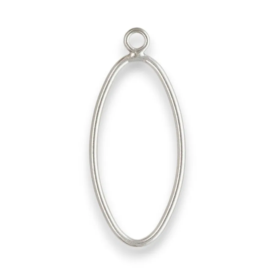 🆕🔗 Oval Pendant with Outer Jump Ring in Sterling Silver