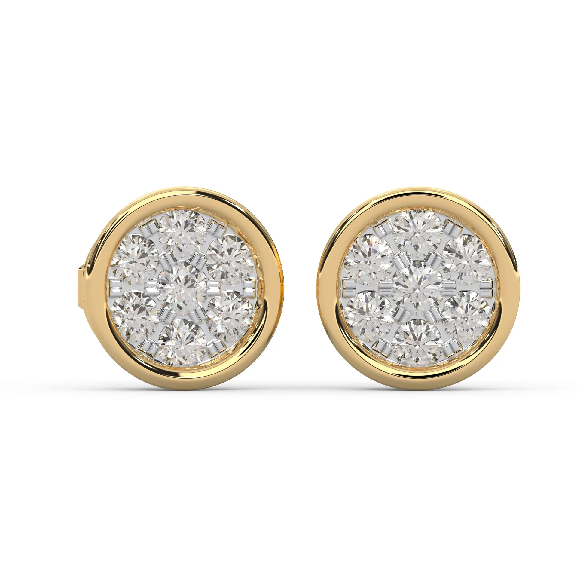0.13 Cttw Natural Diamond Moonlit Diamond Stud Earrings for Women | 925 Sterling Silver