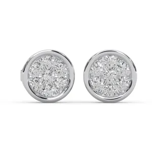 0.13 Cttw Natural Diamond Moonlit Diamond Stud Earrings for Women | 925 Sterling Silver