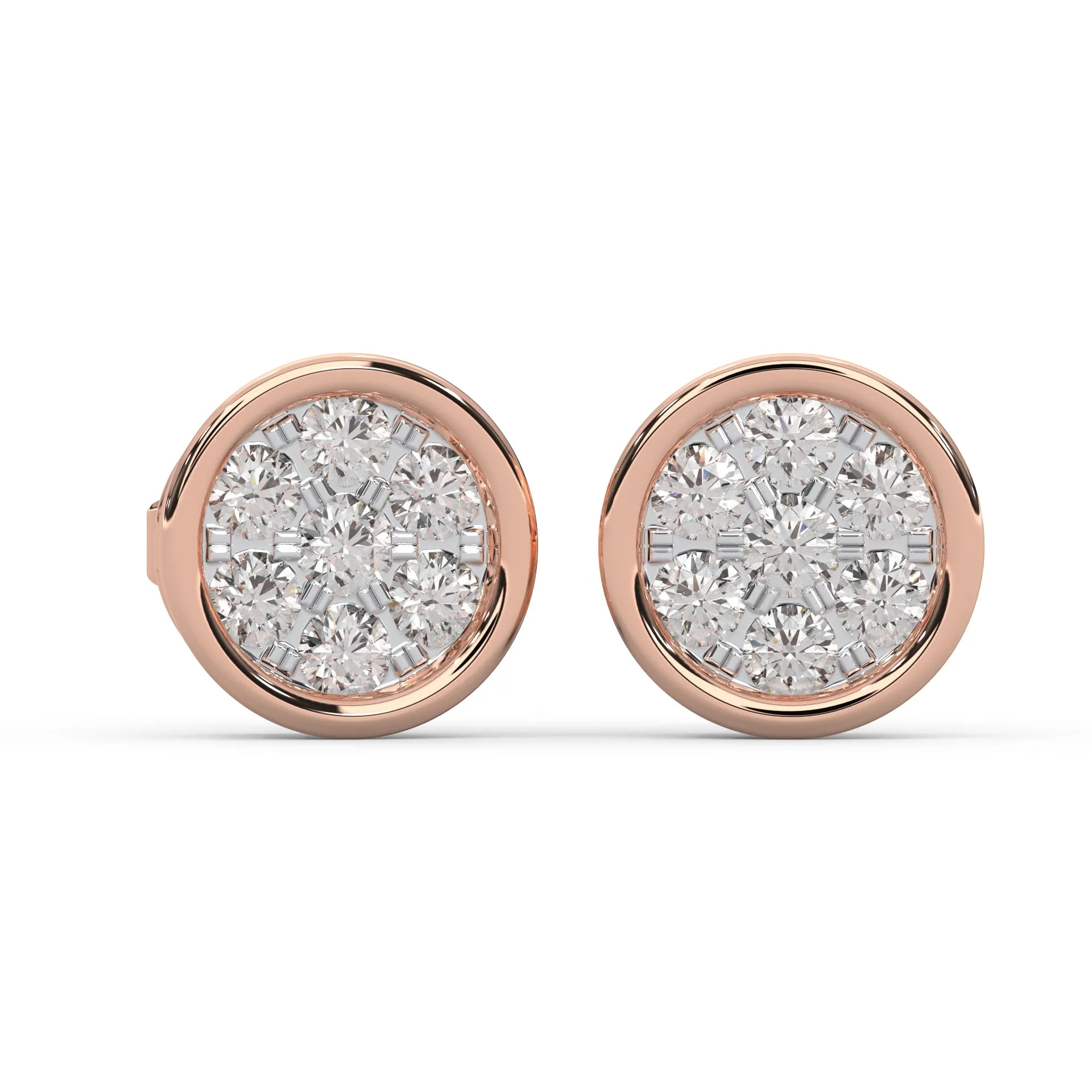 0.13 Cttw Natural Diamond Moonlit Diamond Stud Earrings for Women | 925 Sterling Silver
