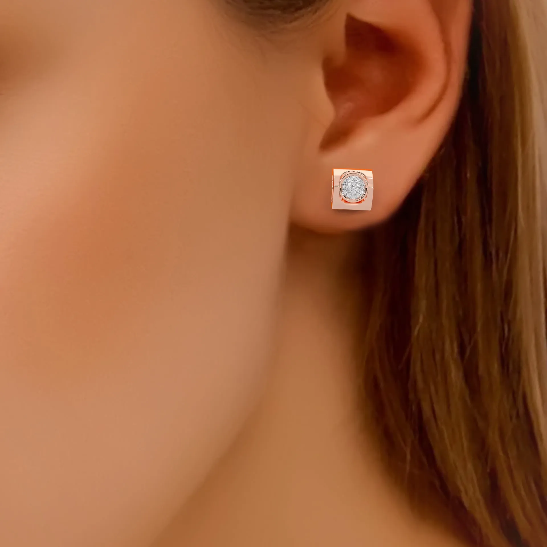 0.18 Cttw Natural Diamond Cluster Stud Earrings for Her | 925 Sterling Silver