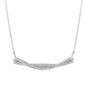 0.25 Carat Natural Diamond Necklace 14K White Gold G SI