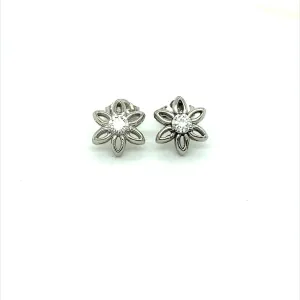 0.26 CTW DEW Moissanite Flower Stud Earrings in Sterling Silver