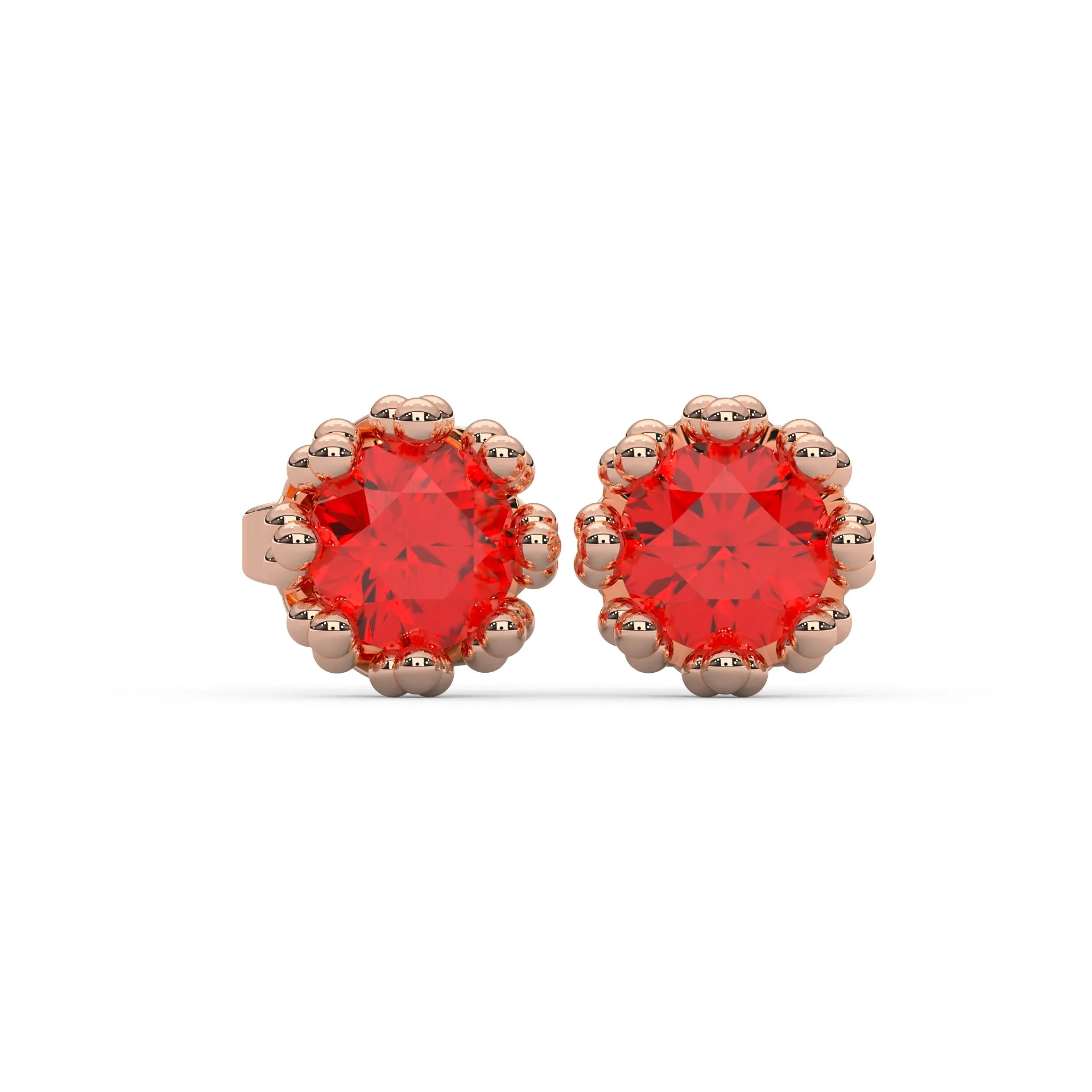 0.28 Cttw Red Garnet Stud Earrings for Women | 925 Sterling Silver