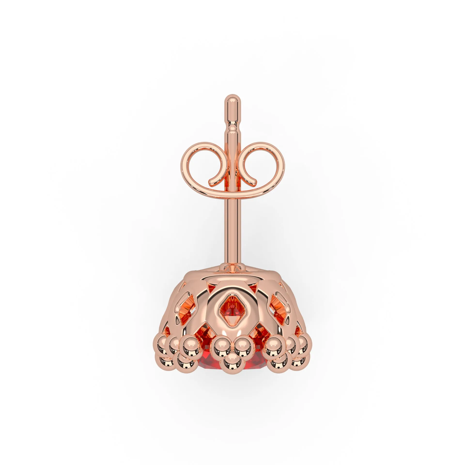 0.28 Cttw Red Garnet Stud Earrings for Women | 925 Sterling Silver