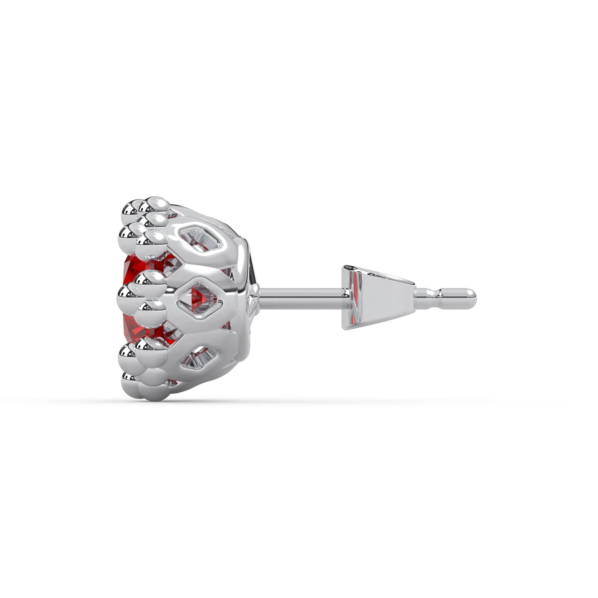 0.28 Cttw Red Garnet Stud Earrings for Women | 925 Sterling Silver