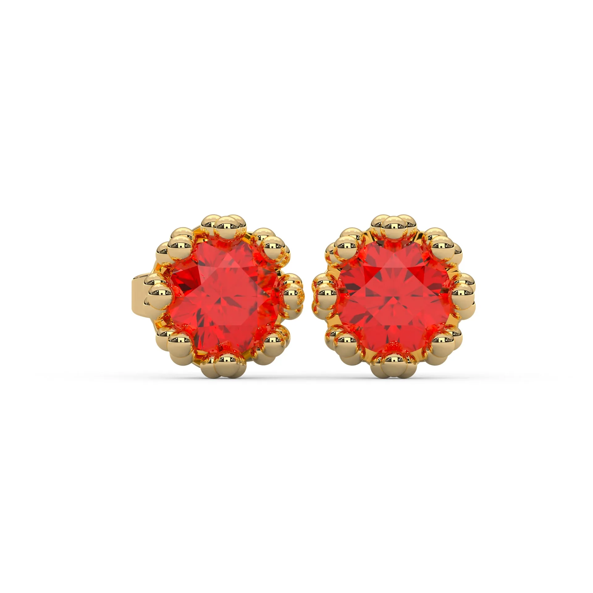 0.28 Cttw Red Garnet Stud Earrings for Women | 925 Sterling Silver