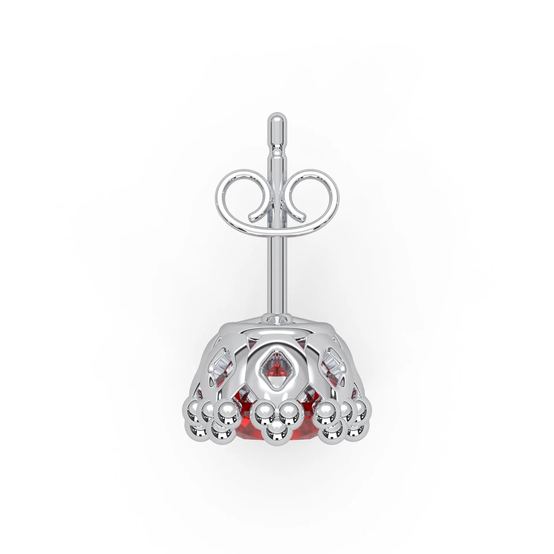 0.28 Cttw Red Garnet Stud Earrings for Women | 925 Sterling Silver