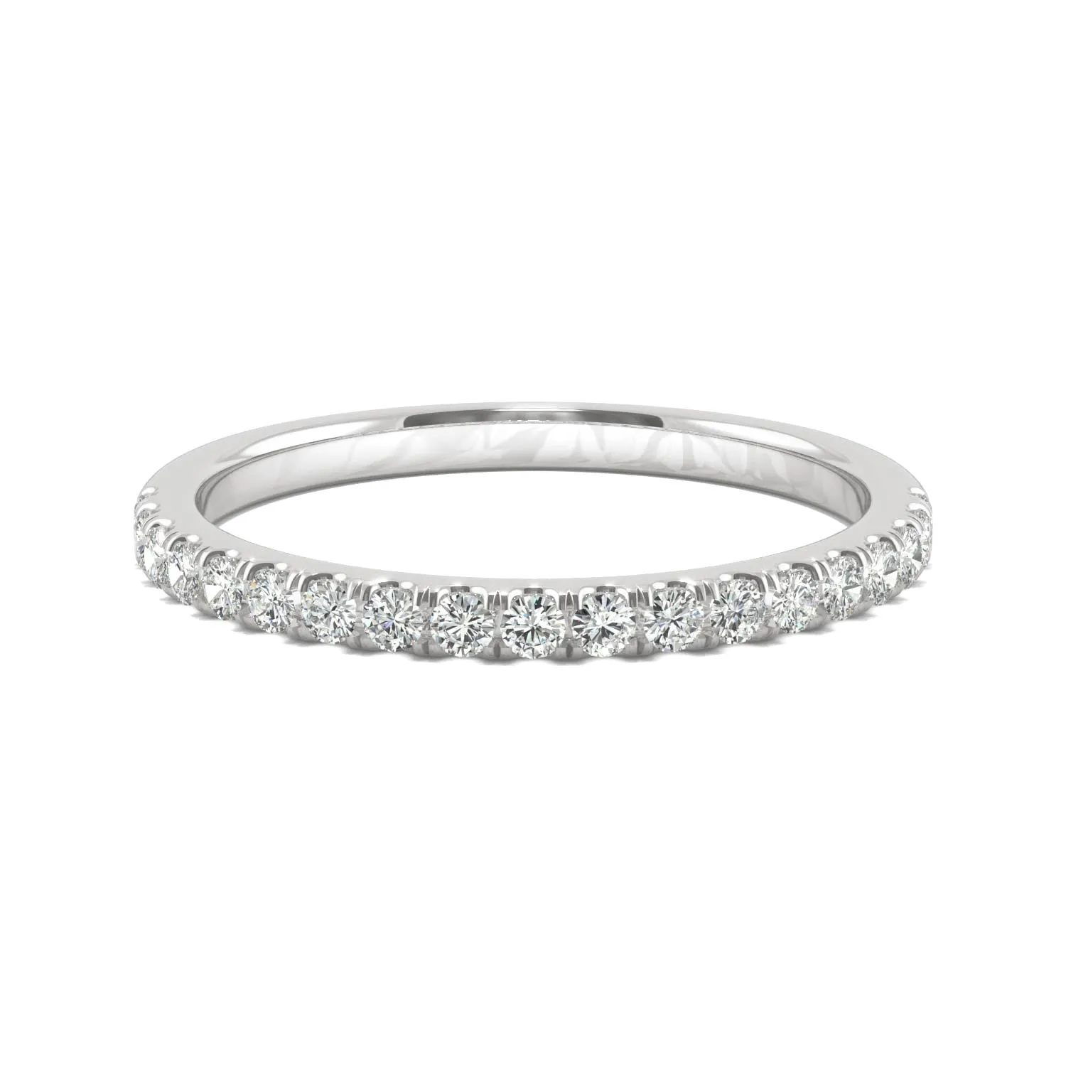 0.33 CTW DEW Round Moissanite Wedding Band in 14K White Gold