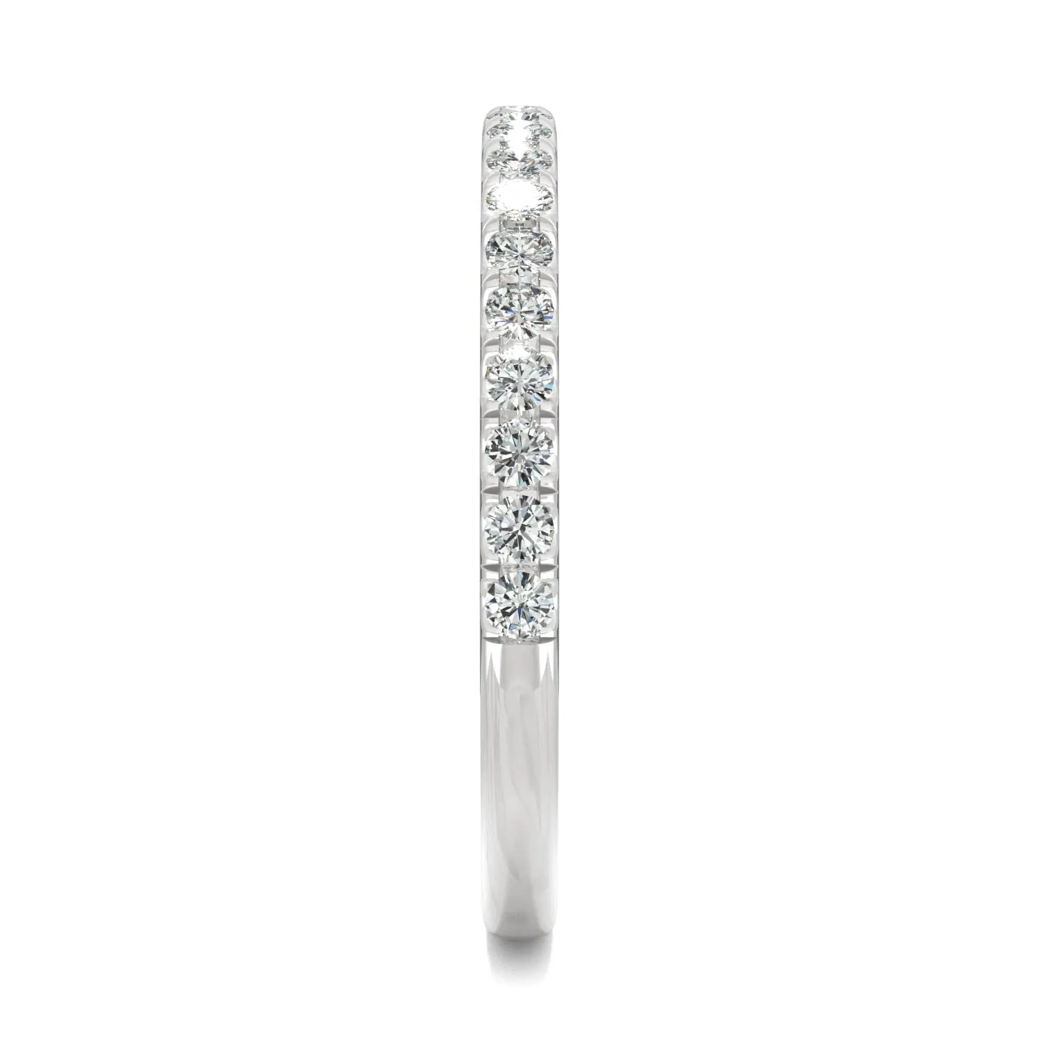 0.33 CTW DEW Round Moissanite Wedding Band in 14K White Gold