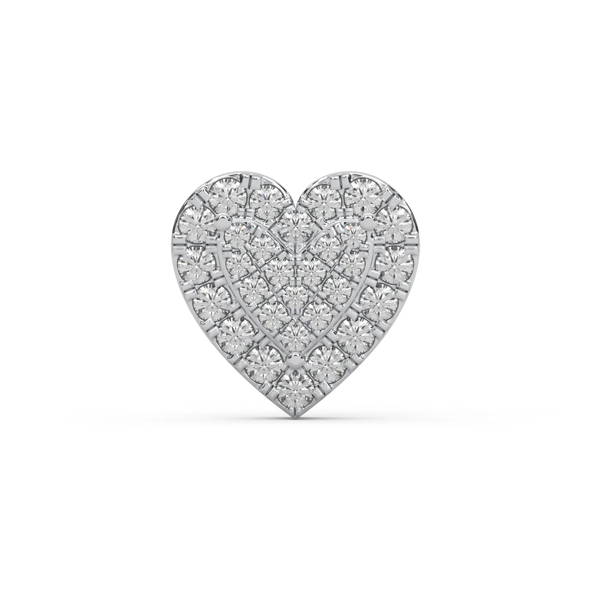 0.34 Cttw Natural Diamond Heart Shape Cluster Stud Earrings for Women | 925 Sterling Silver