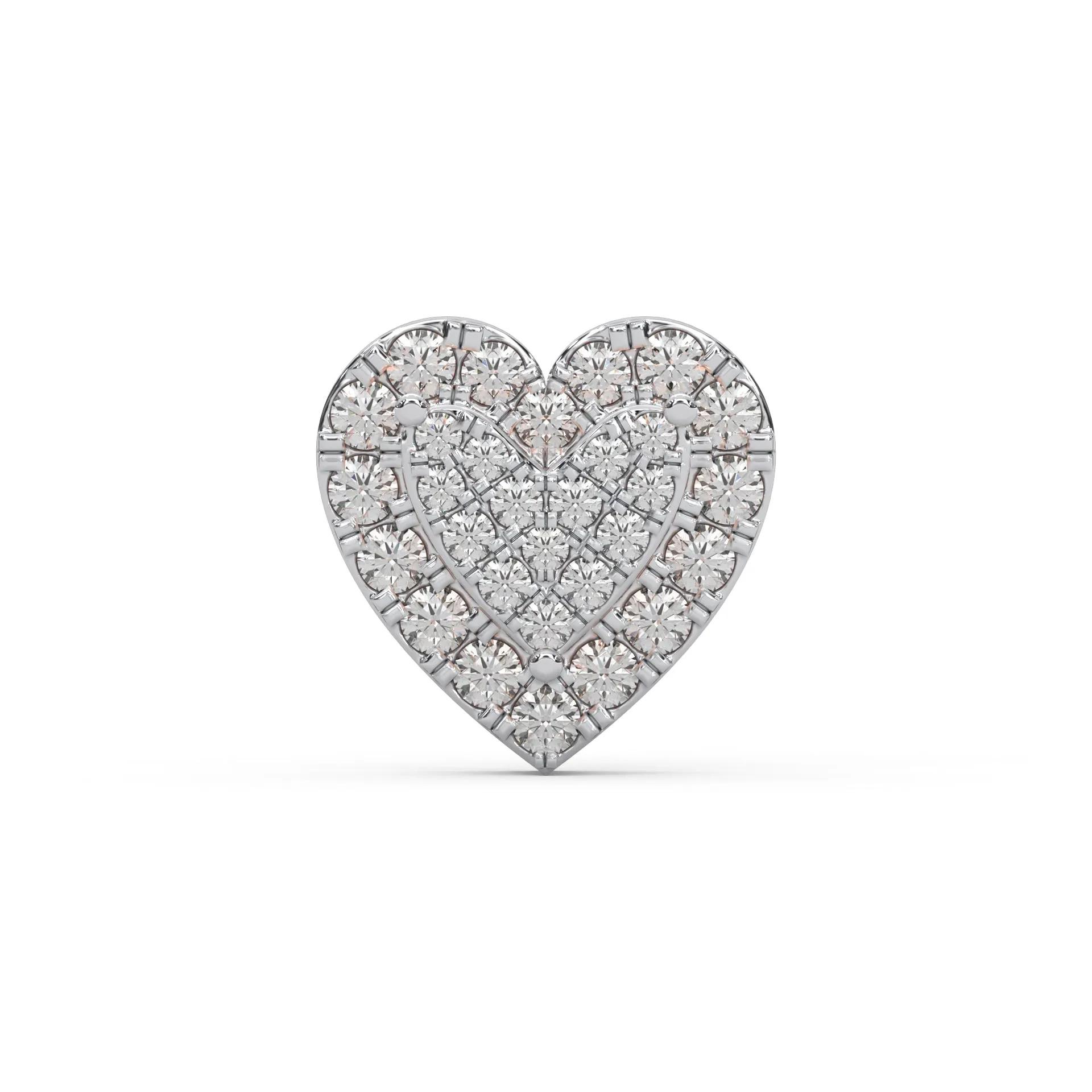 0.34 Cttw Natural Diamond Heart Shape Cluster Stud Earrings for Women | 925 Sterling Silver