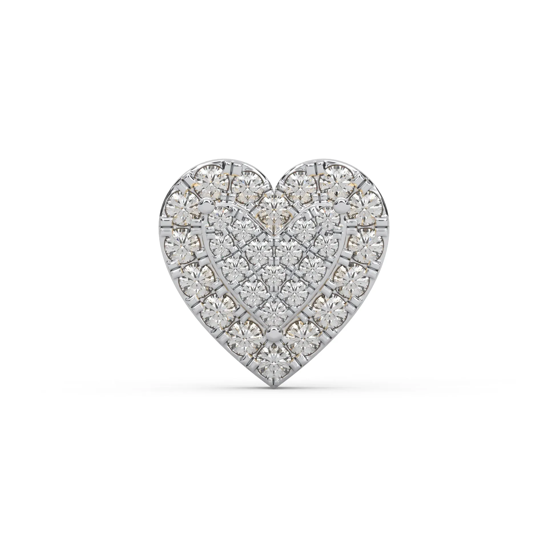 0.34 Cttw Natural Diamond Heart Shape Cluster Stud Earrings for Women | 925 Sterling Silver