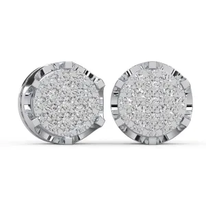 0.44 Cttw Natural Diamond Prong-Set Cluster Stud Earrings For Women | 925 Sterling Silver