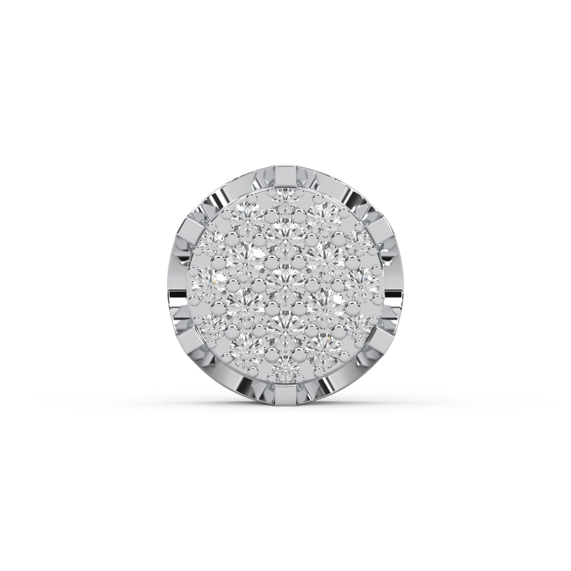 0.44 Cttw Natural Diamond Prong-Set Cluster Stud Earrings For Women | 925 Sterling Silver