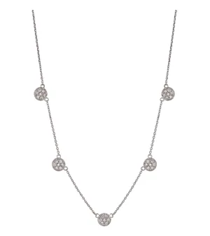 0.75 Carat Natural Diamond Disc Necklace 14K White Gold G SI 18'' chain
