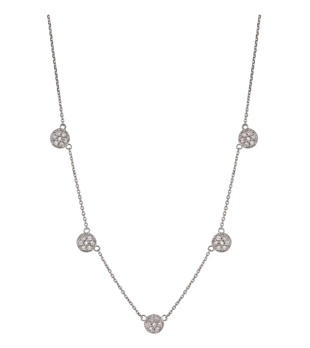 0.75 Carat Natural Diamond Disc Necklace 14K White Gold G SI 18'' chain