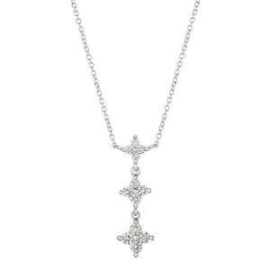 0.85 Carat Natural Diamond Necklace 14K White Gold G SI 18'' chain