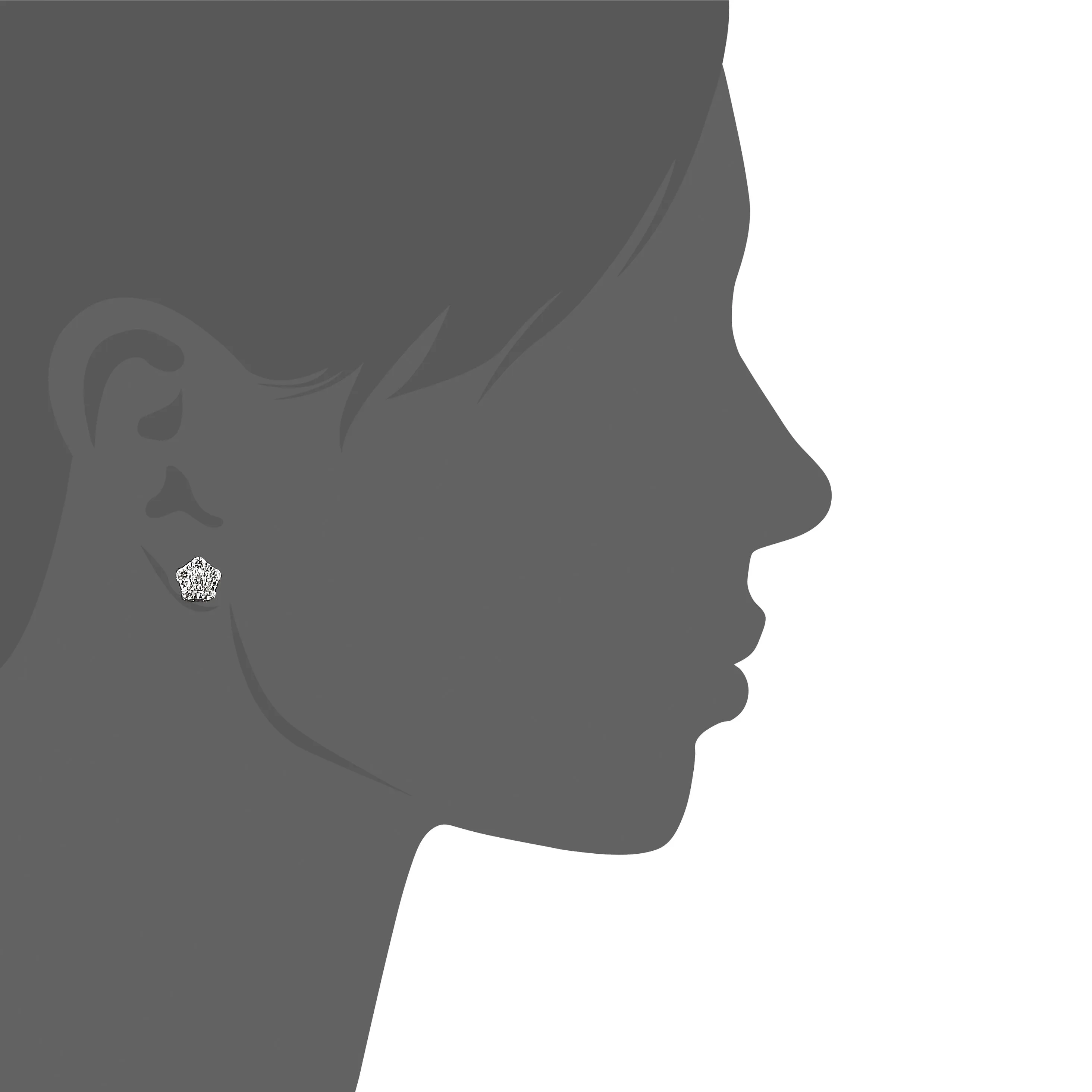 1 cttw Diamond Composite Stud Earrings in 14K White Gold