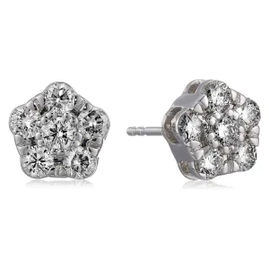 1 cttw Diamond Composite Stud Earrings in 14K White Gold
