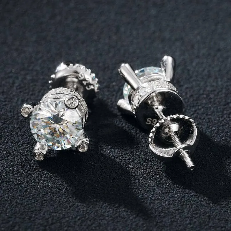 1.0 Ct 6mm Round Diamond Stud Earrings