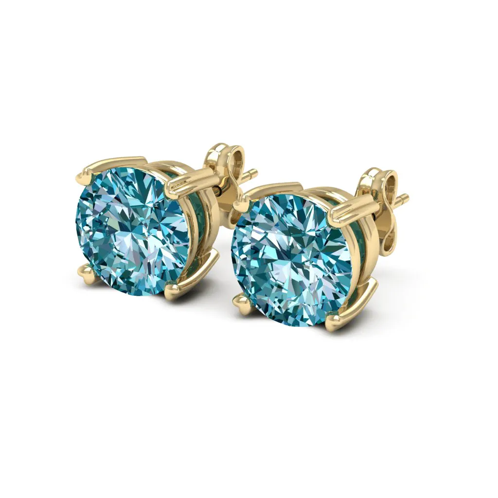 1.00 d.e.w cts 5mm Round Lyra Moissanite Stud Earrings