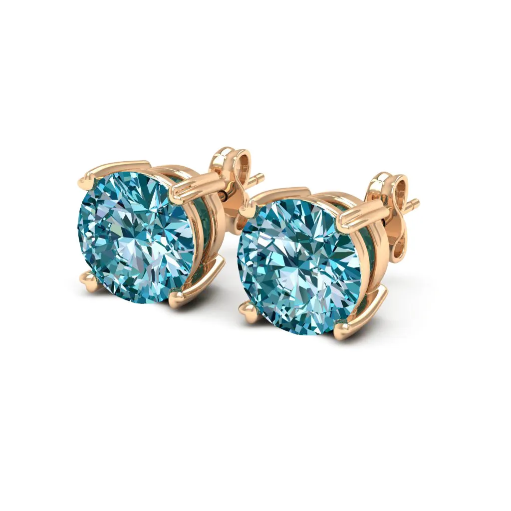 1.00 d.e.w cts 5mm Round Lyra Moissanite Stud Earrings