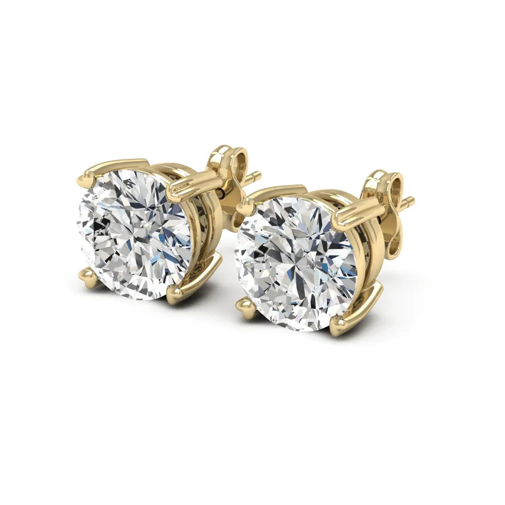 1.00 d.e.w cts 5mm Round Lyra Moissanite Stud Earrings