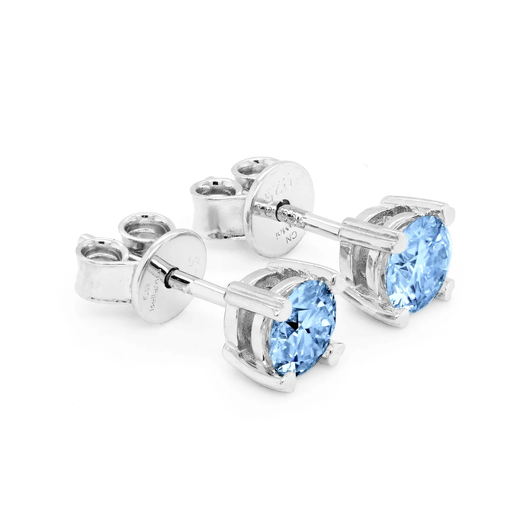 1.00 d.e.w cts 5mm Round Lyra Moissanite Stud Earrings