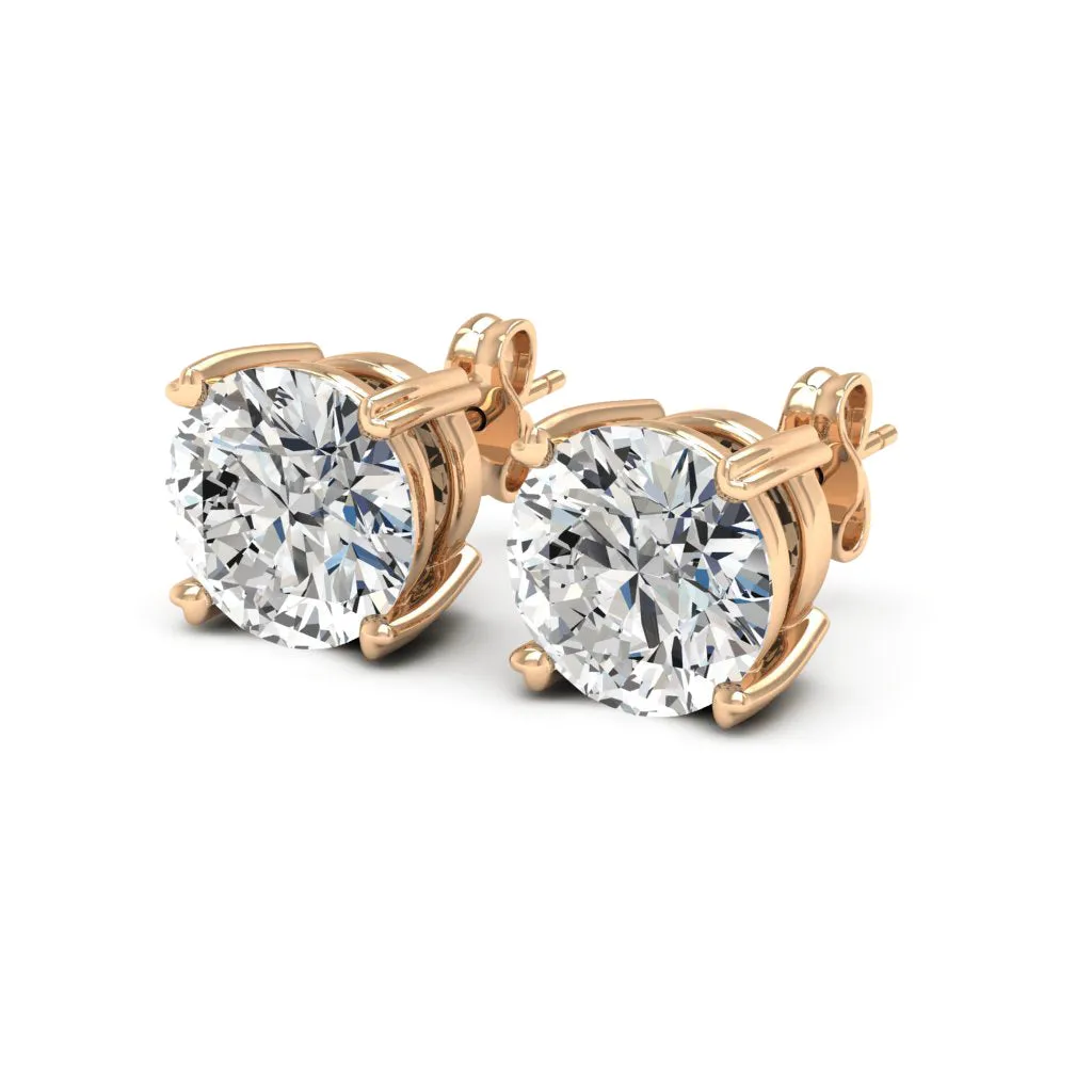 1.00 d.e.w cts 5mm Round Lyra Moissanite Stud Earrings