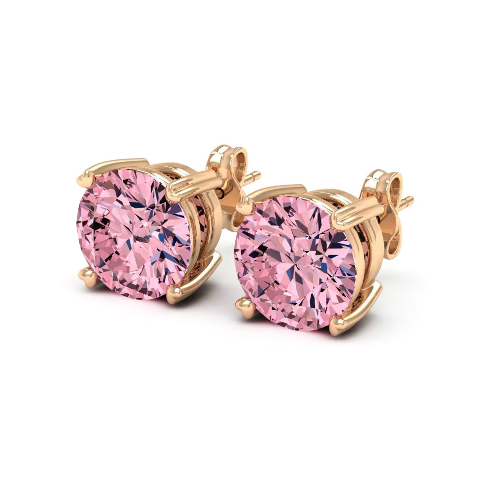 1.00 d.e.w cts 5mm Round Lyra Moissanite Stud Earrings