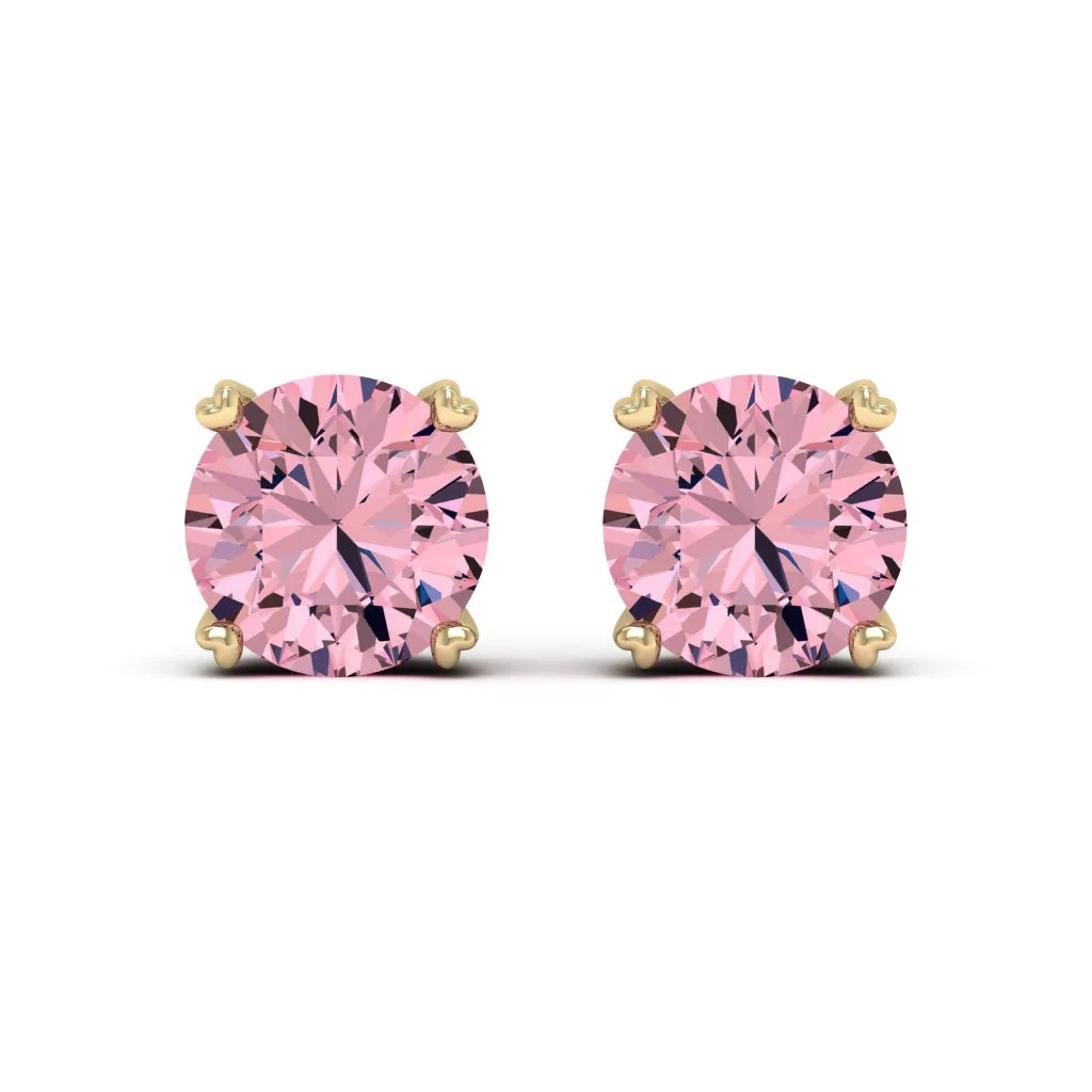 1.00 d.e.w cts 5mm Round Lyra Moissanite Stud Earrings