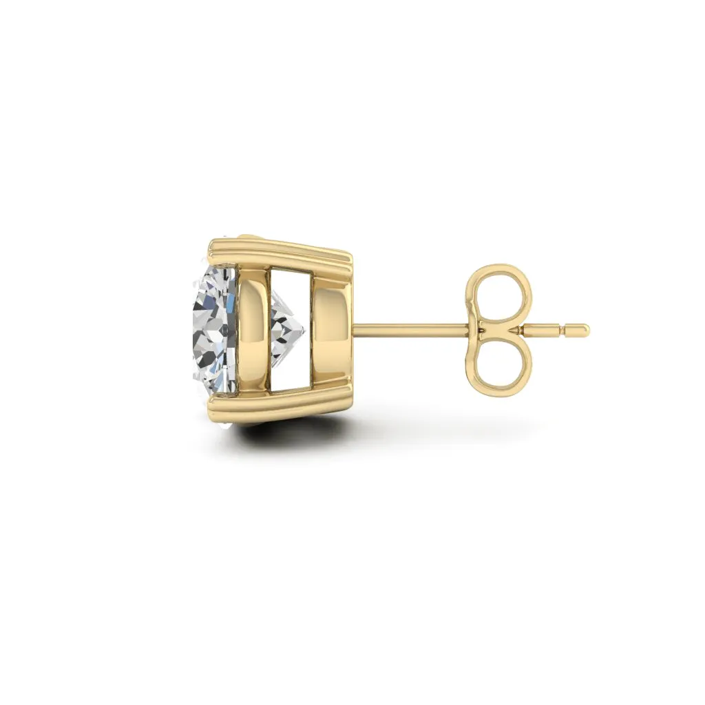 1.00 d.e.w cts 5mm Round Lyra Moissanite Stud Earrings