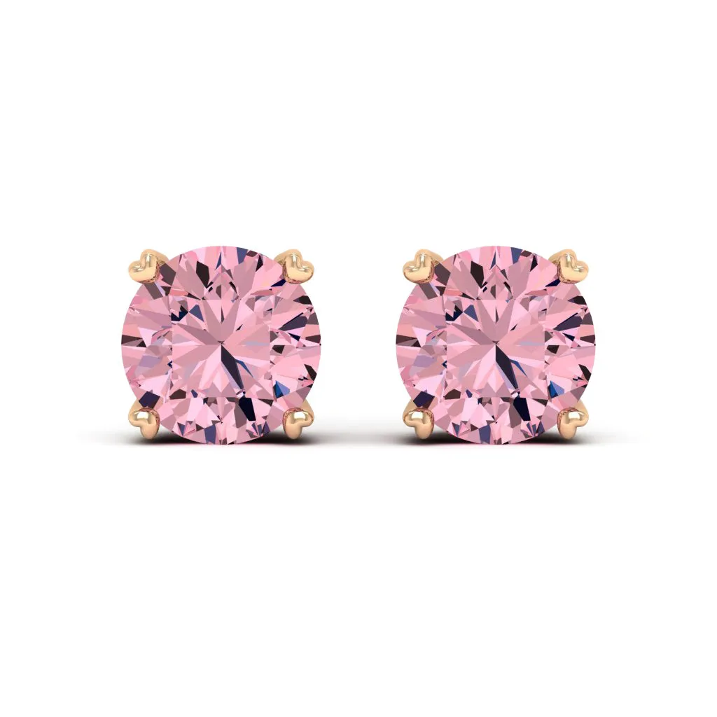 1.00 d.e.w cts 5mm Round Lyra Moissanite Stud Earrings