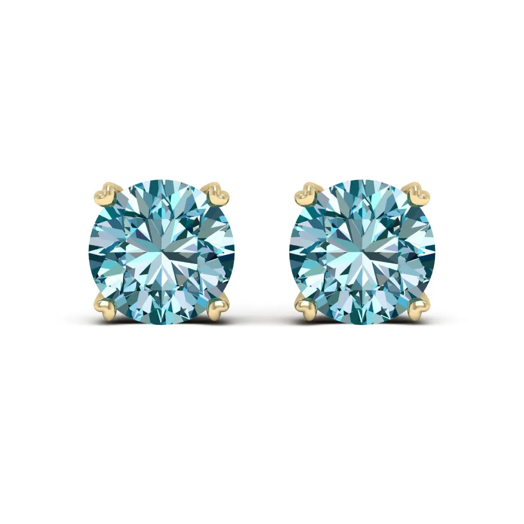1.00 d.e.w cts 5mm Round Lyra Moissanite Stud Earrings