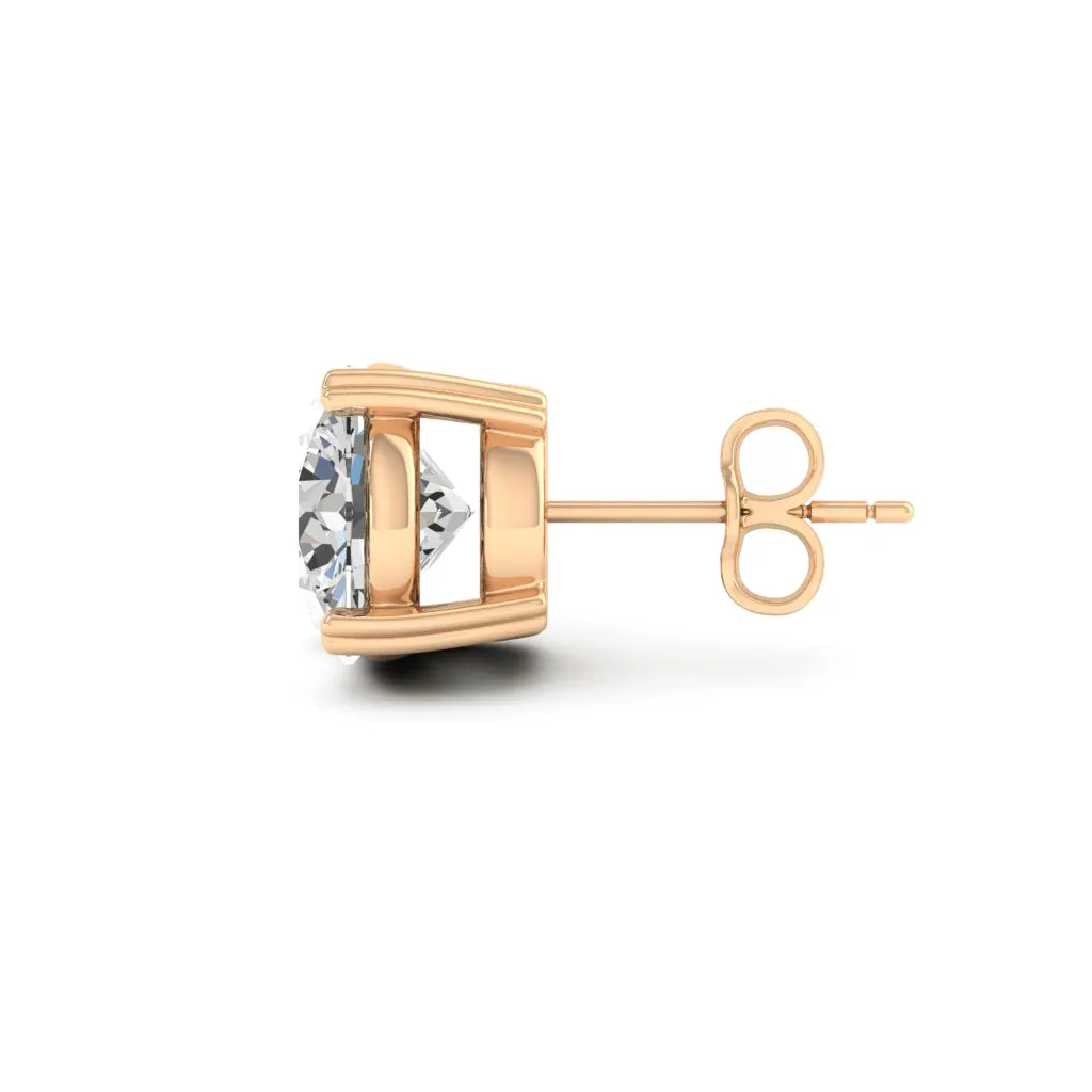 1.00 d.e.w cts 5mm Round Lyra Moissanite Stud Earrings