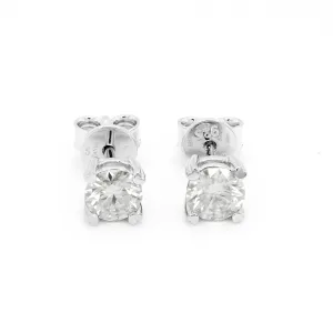1.00 d.e.w cts 5mm Round Lyra Moissanite Stud Earrings