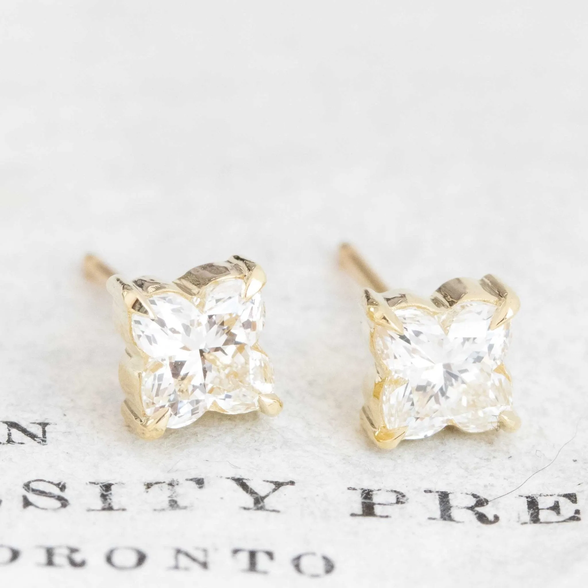 1.01ctw Lily Cut Diamond Stud Earrings