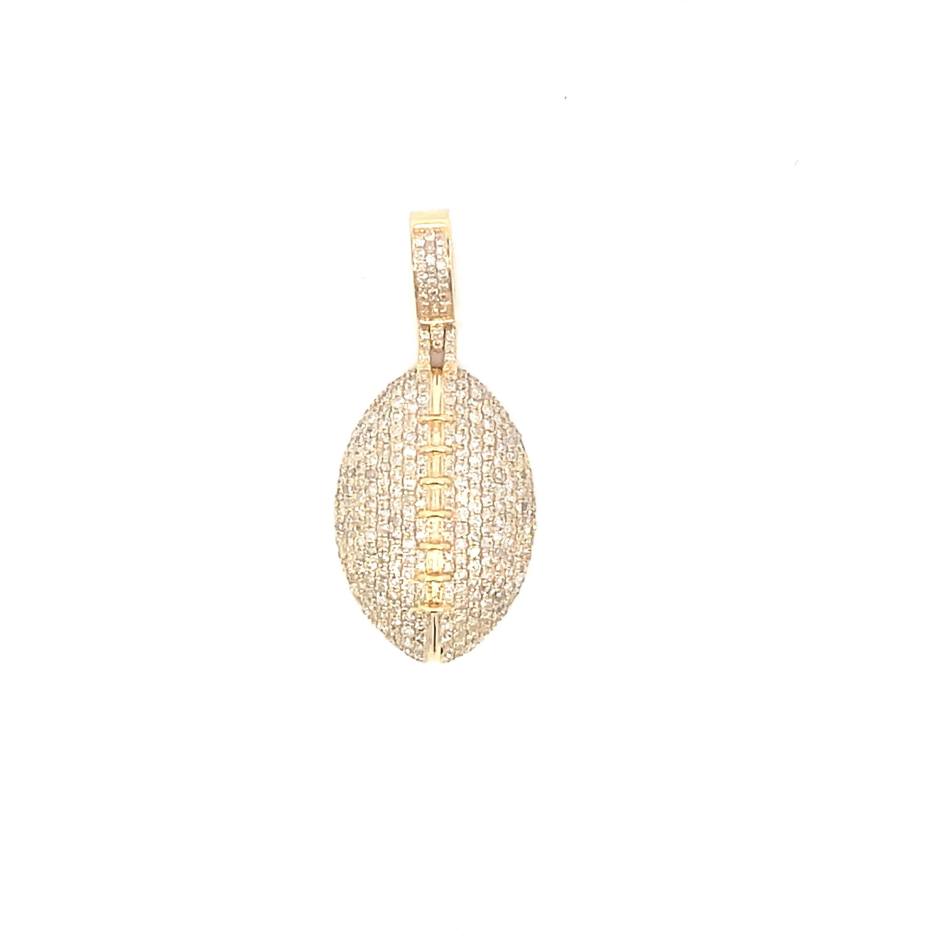 10K Football Diamond Pendant