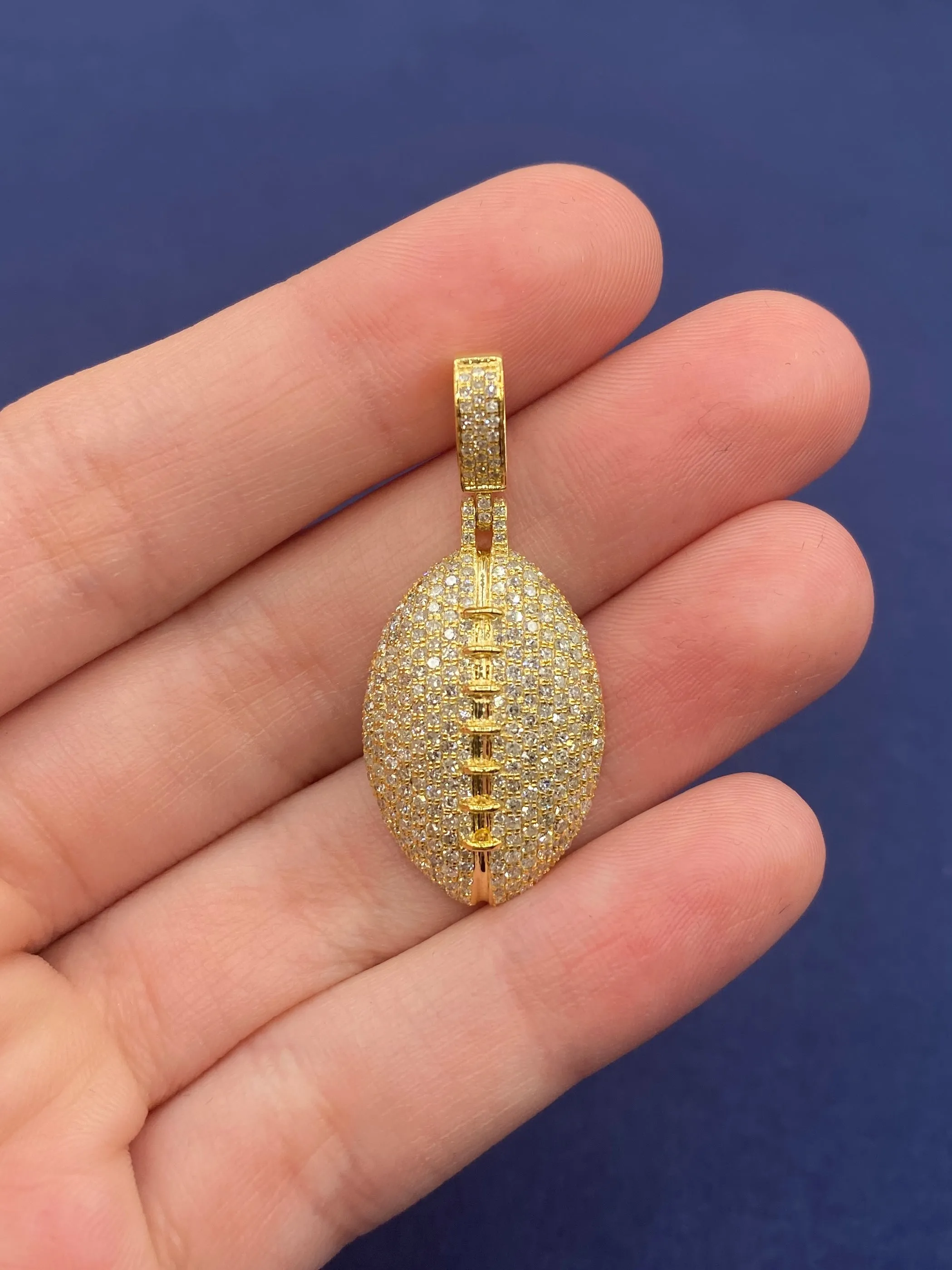 10K Football Diamond Pendant