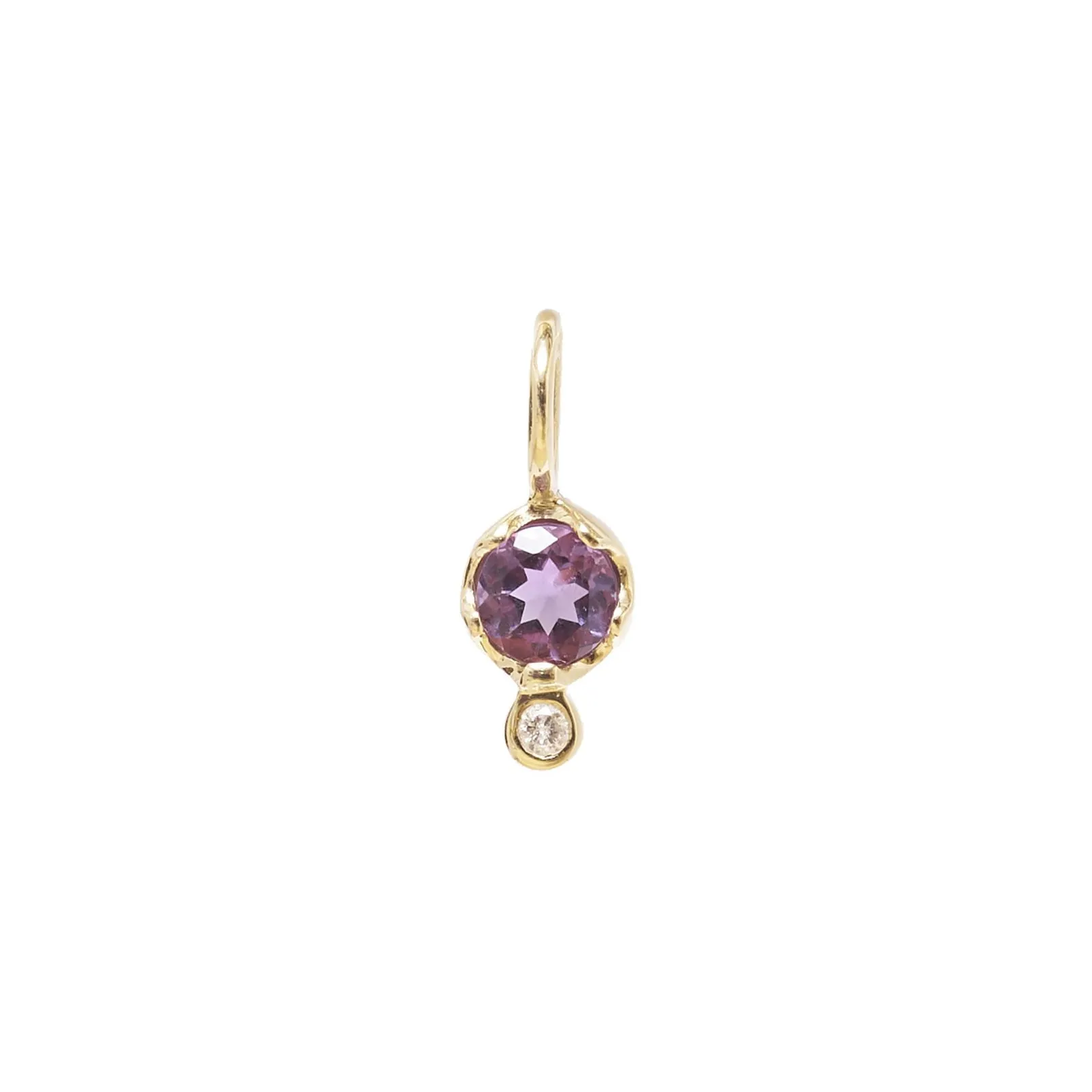 10K Gold Birthstone Charm with Diamond Drop
