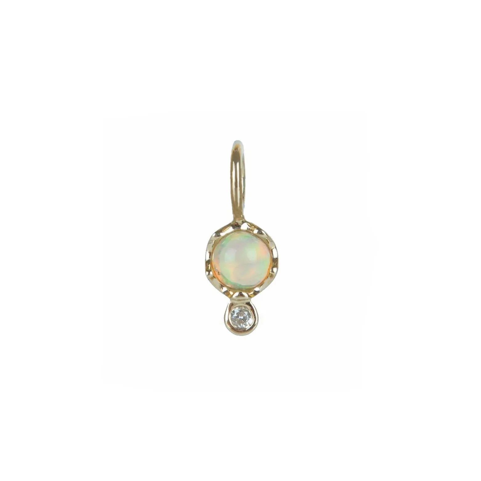 10K Gold Birthstone Charm with Diamond Drop