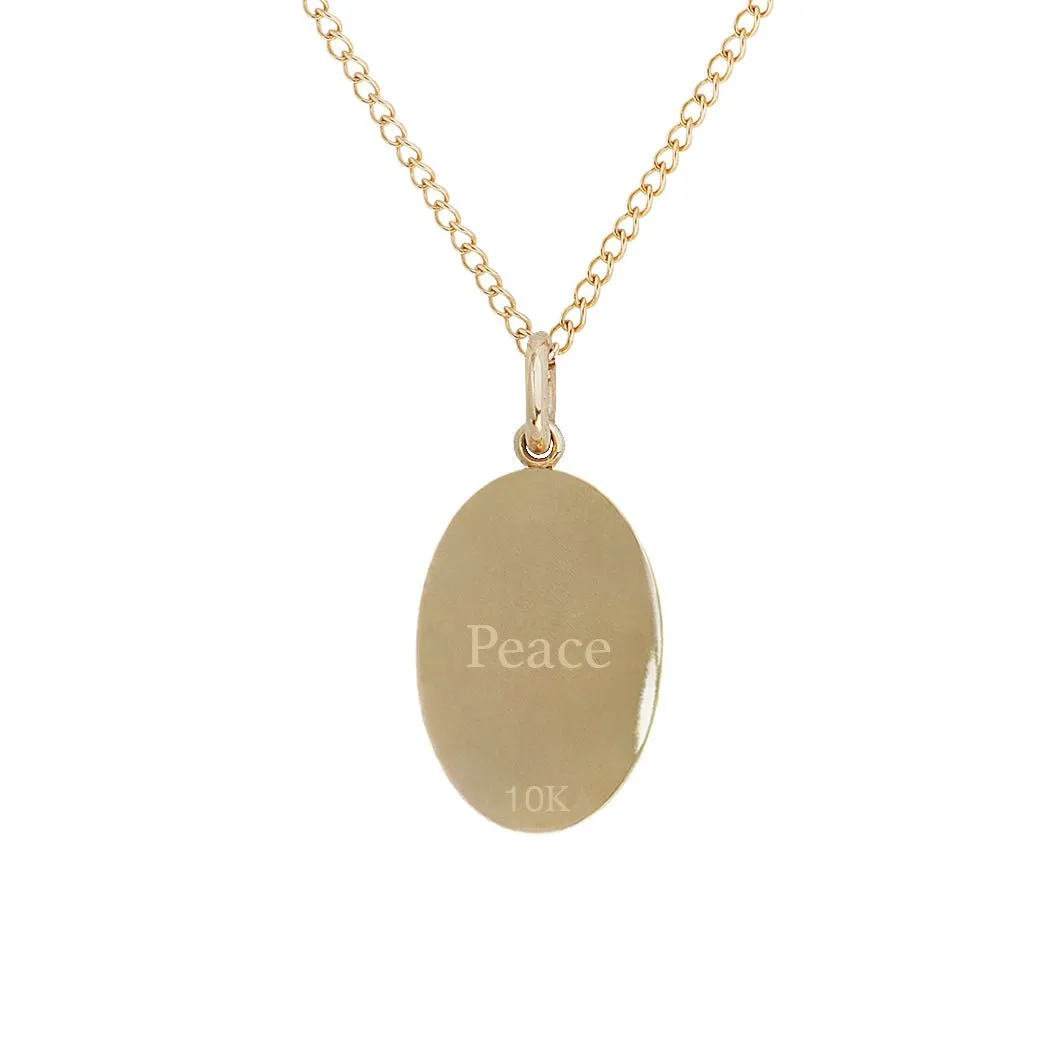 10K Gold Small "Olive Branch" Necklace with Diamond Detail