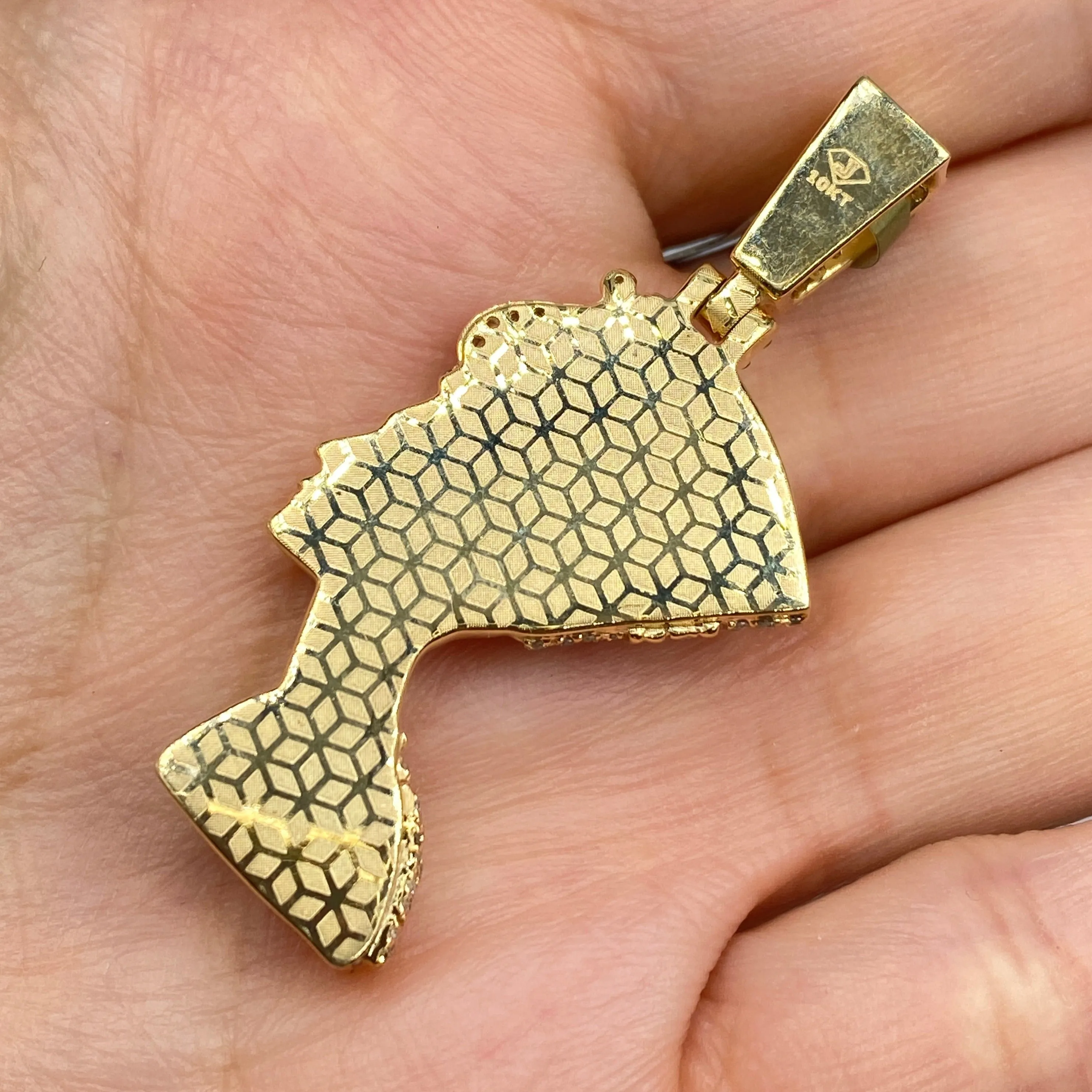 10K Nefertiti Diamond Pendant