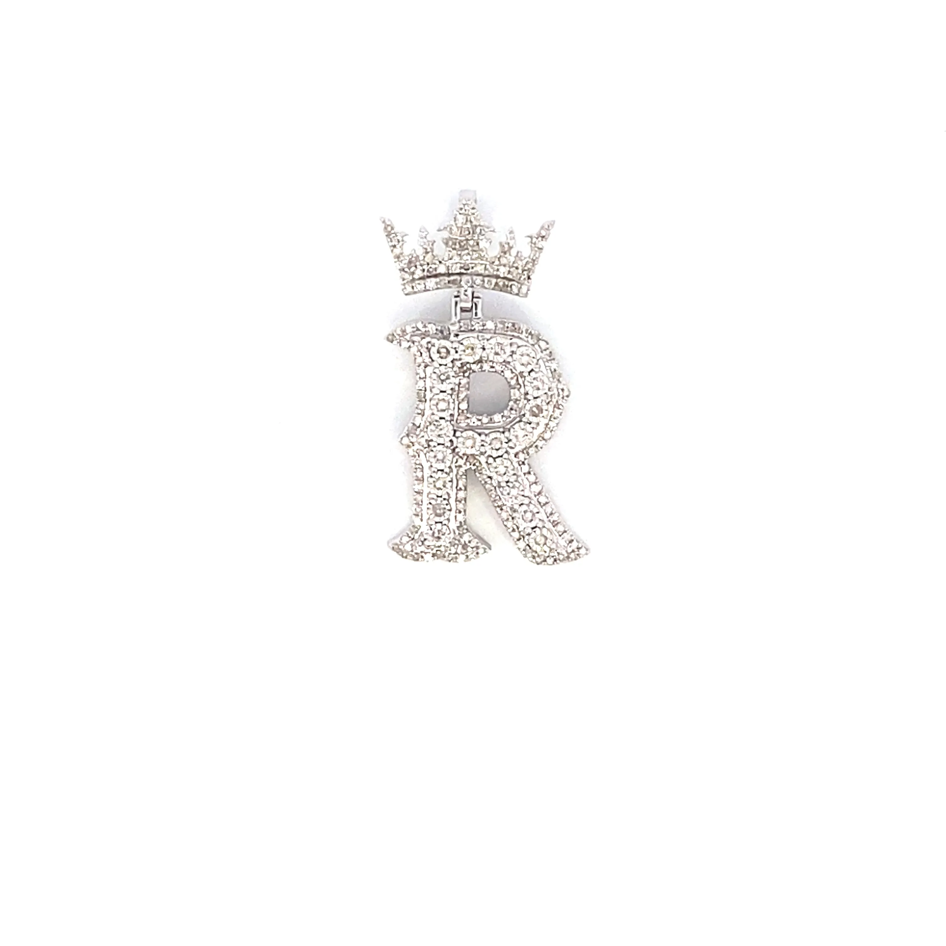 10K Popular Crown Initial Pendant