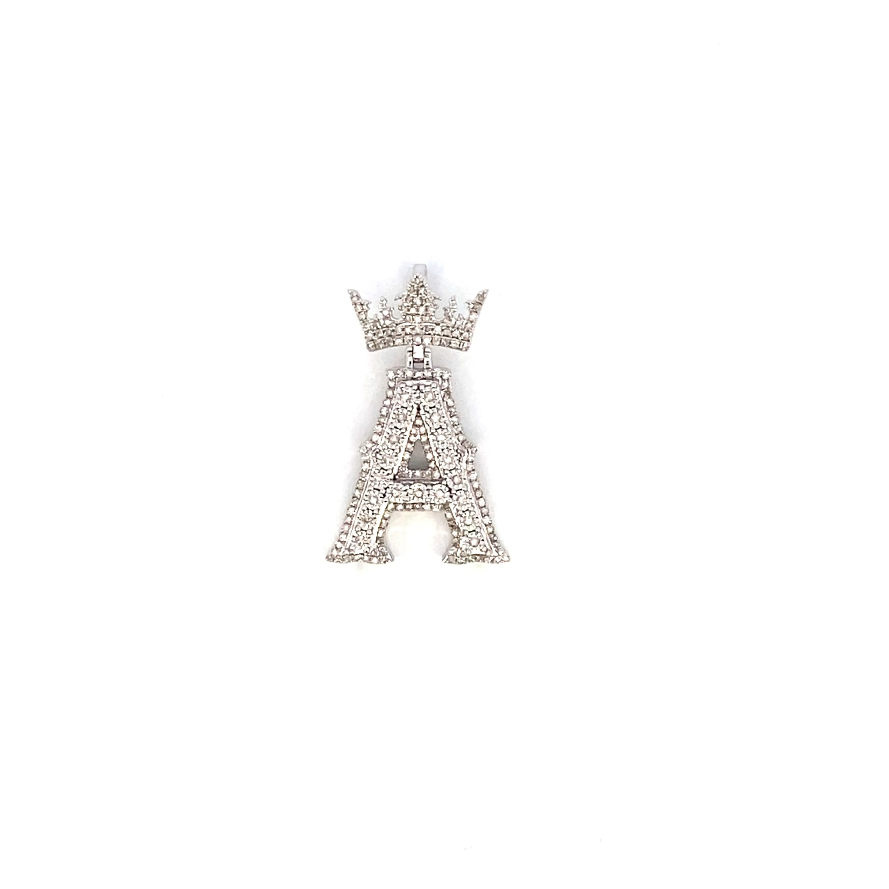 10K Popular Crown Initial Pendant