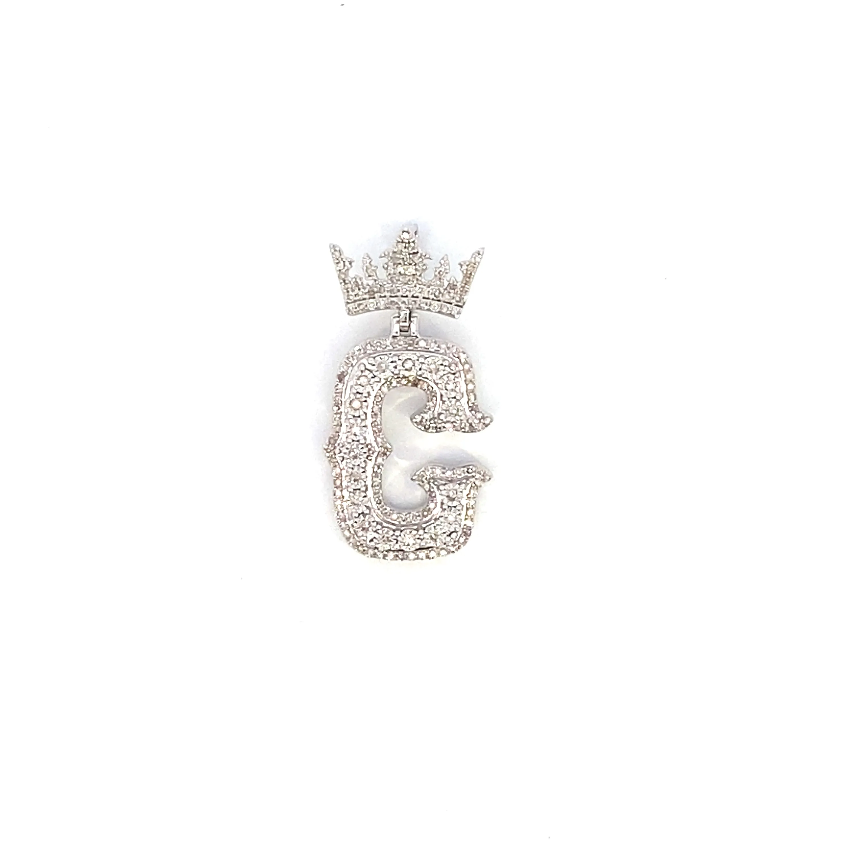 10K Popular Crown Initial Pendant