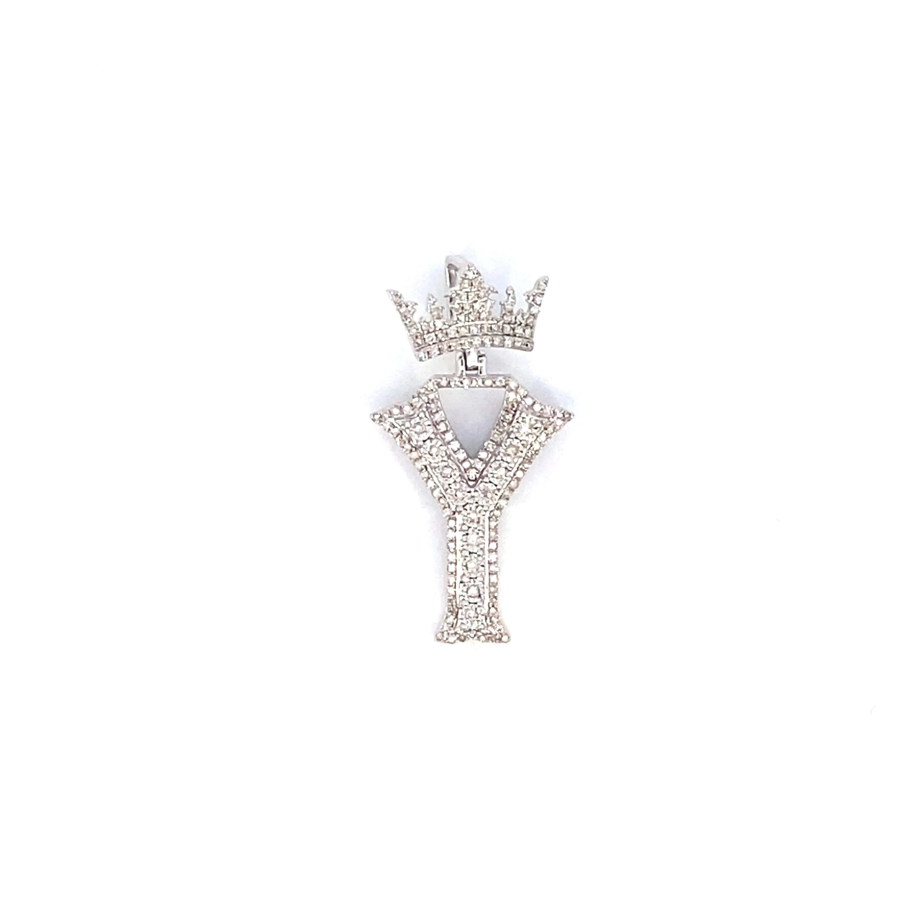 10K Popular Crown Initial Pendant