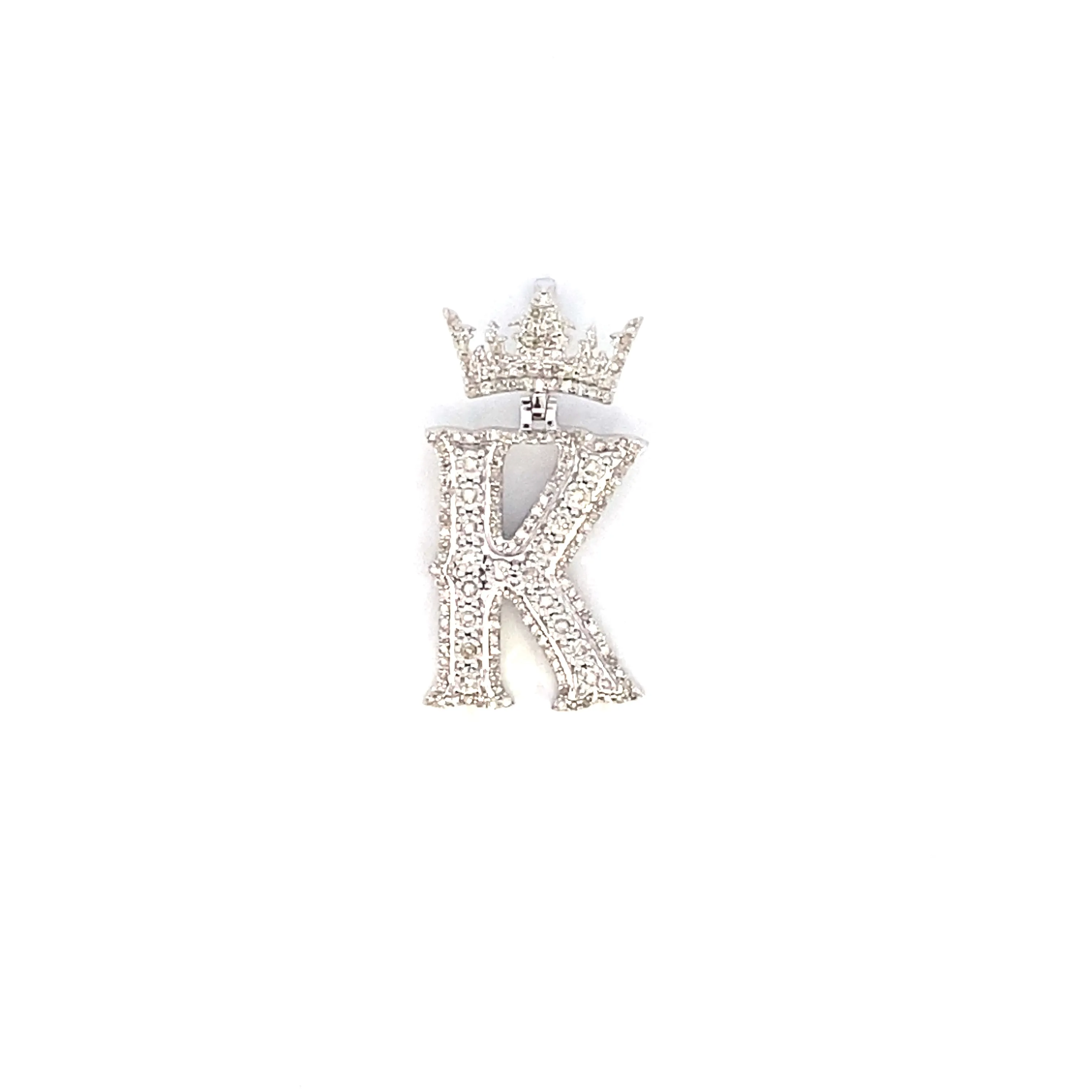 10K Popular Crown Initial Pendant
