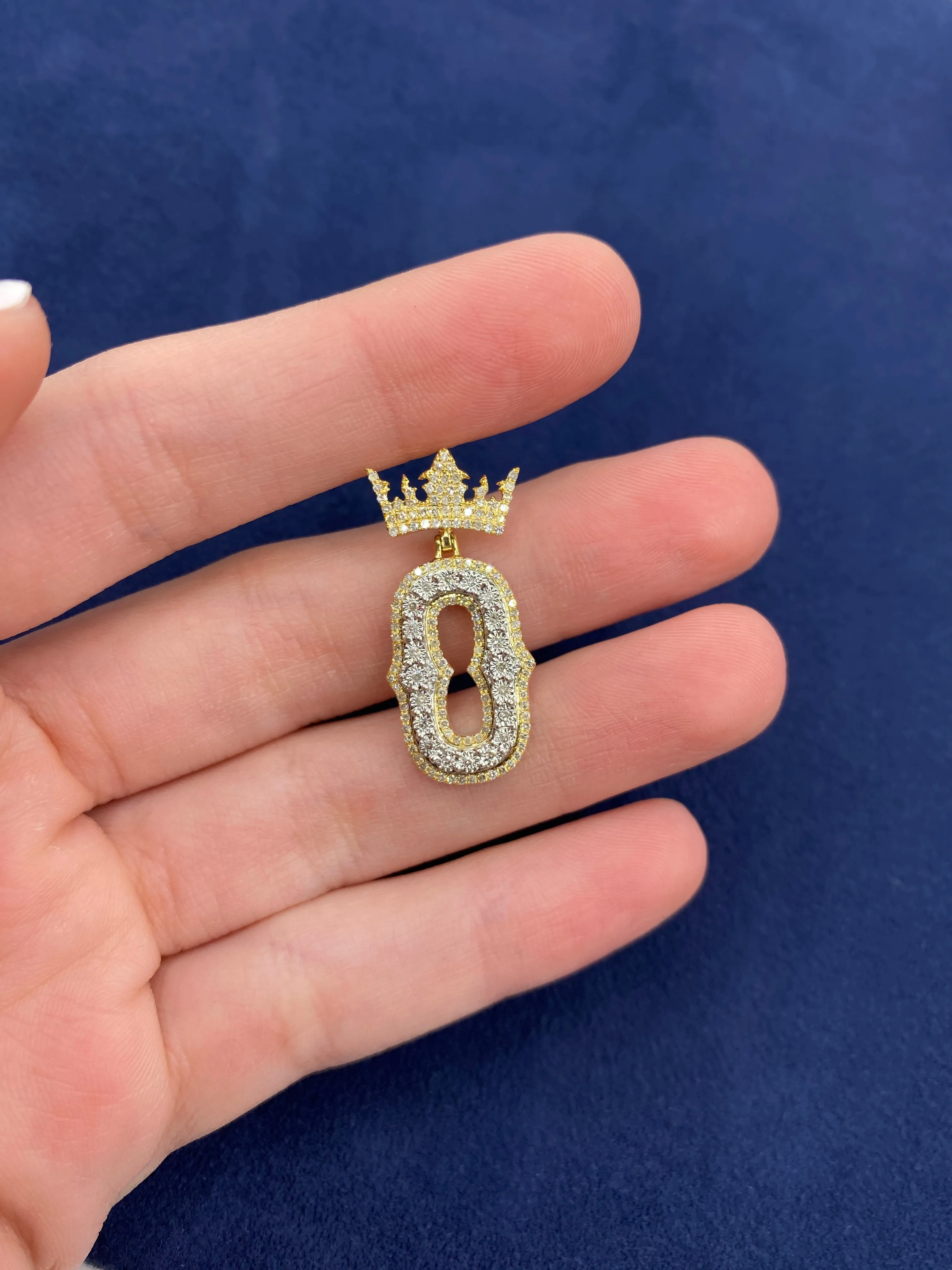 10K Popular Crown Initial Pendant
